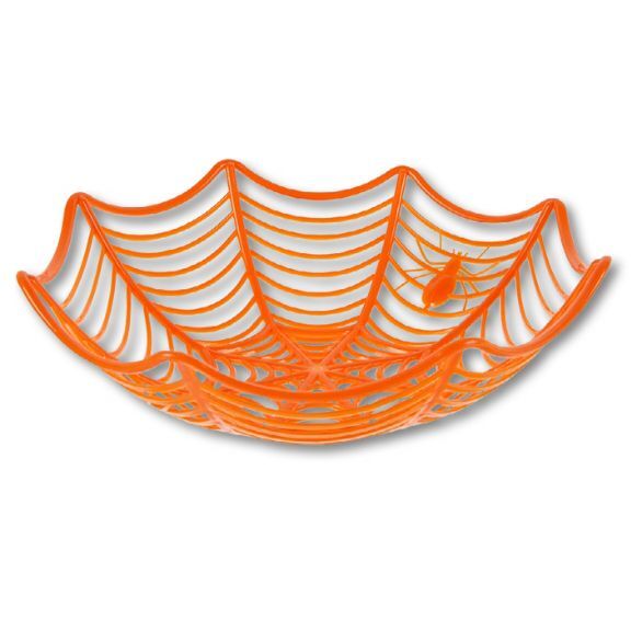 Orangener Süßigkeiten Korb Spinnennetz