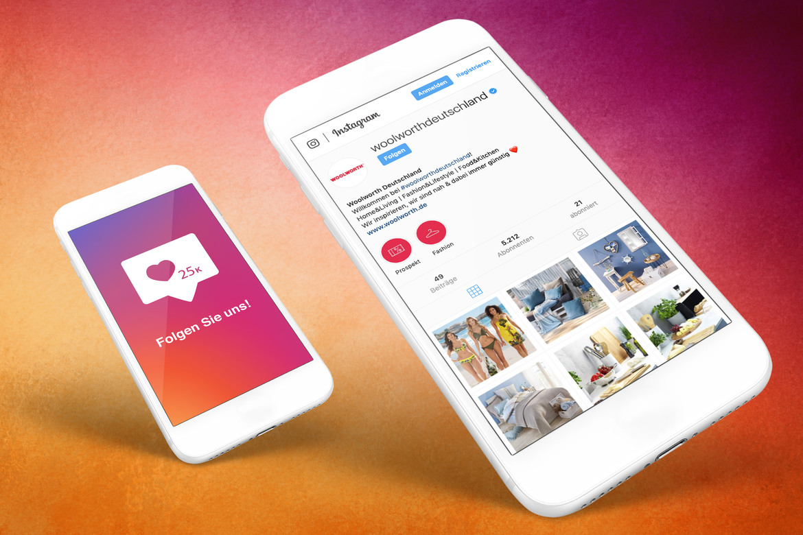 Woolworth Instagram auf Smartphone